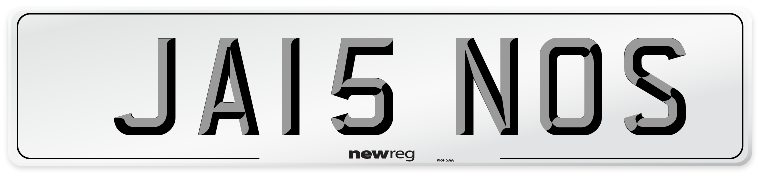 JA15 NOS Number Plate from New Reg